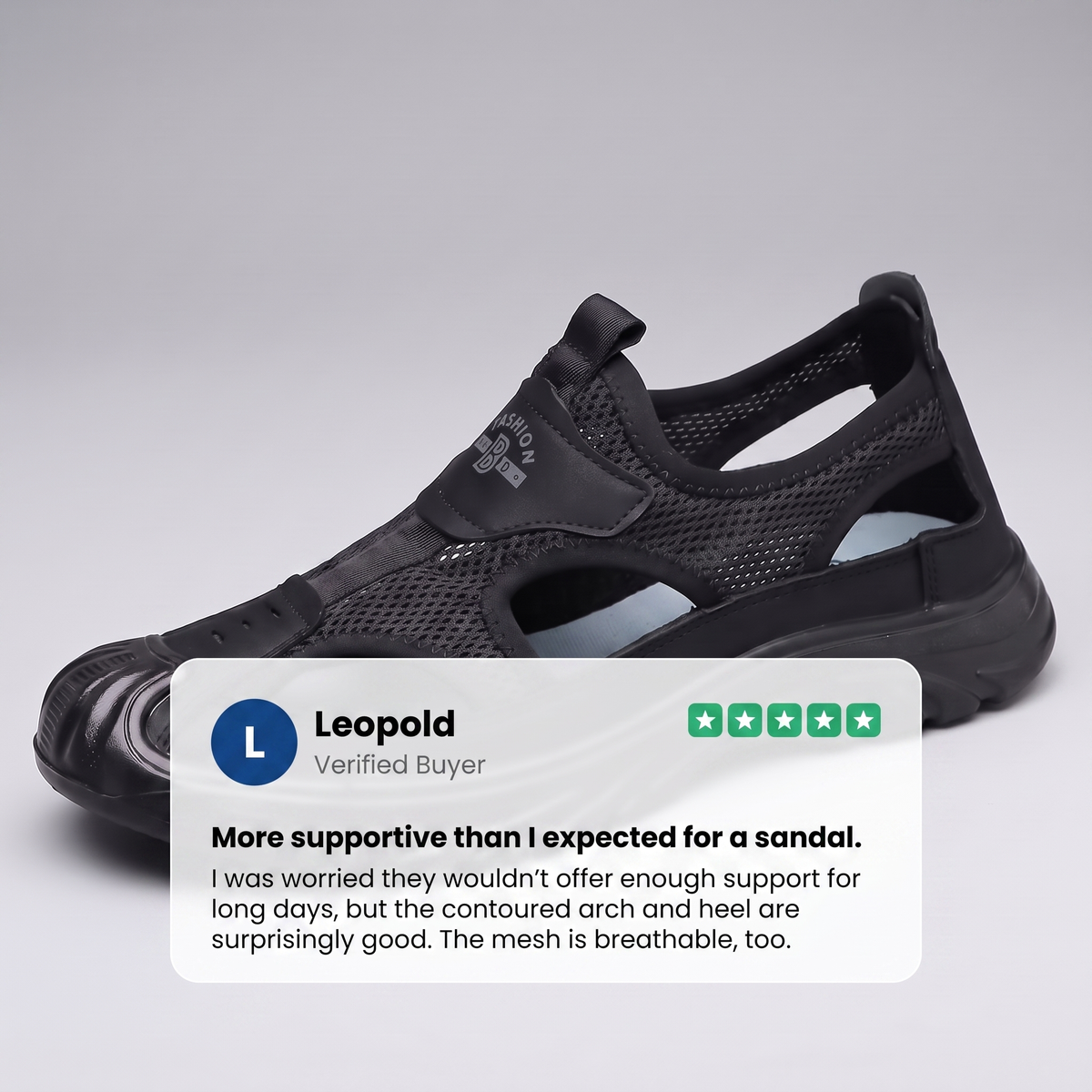 Lightweight Comfort Sandals in Black – ZOCOIFY