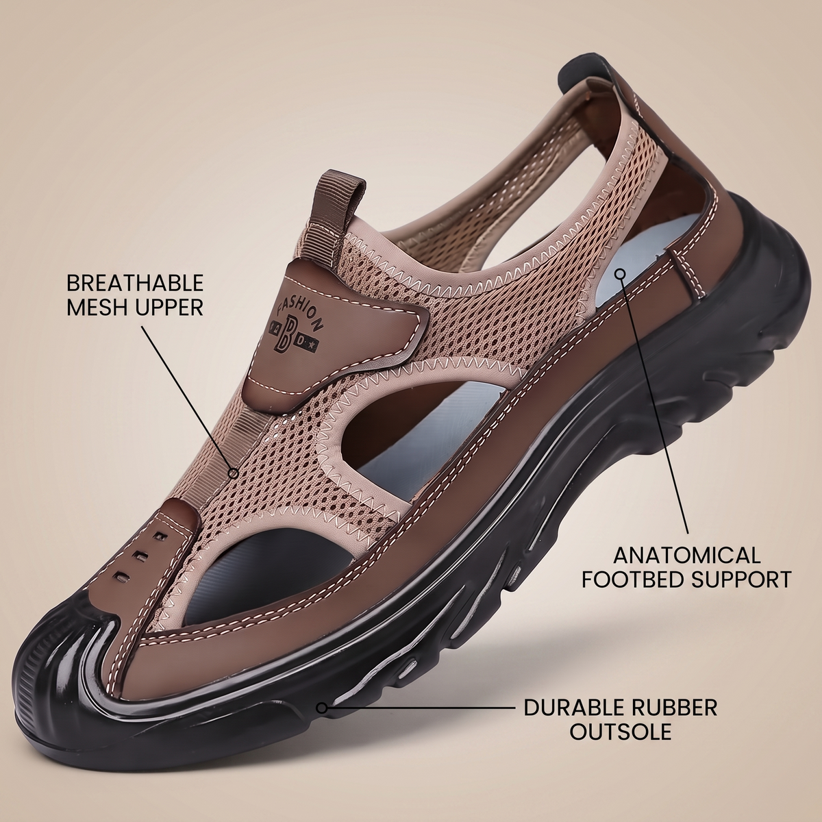 Lightweight Comfort Sandals in Brown – ZOCOIFY