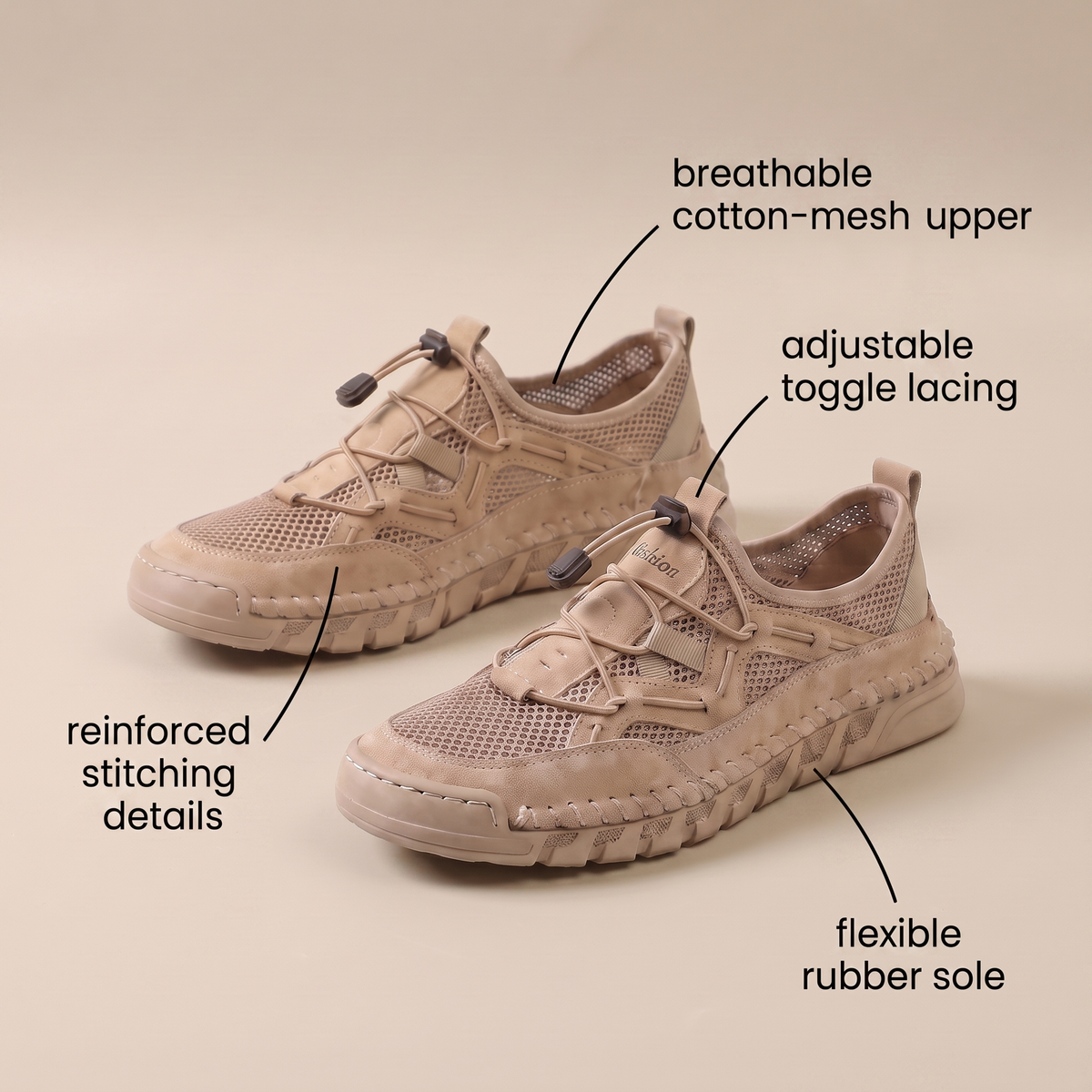 Airflow Walking Shoes in Beige – ZOCOIFY