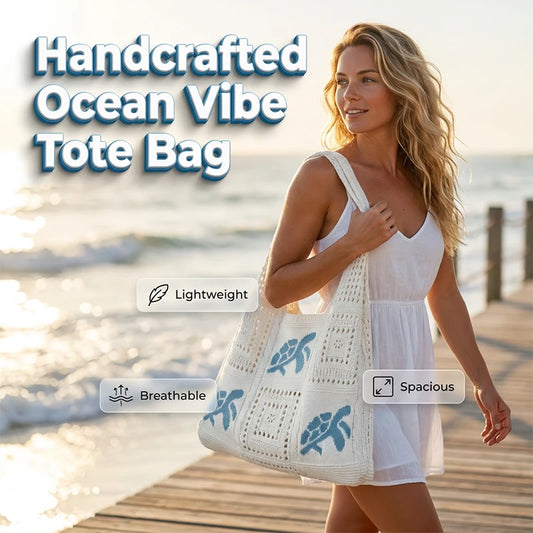 Turtle Pattern Crochet Tote