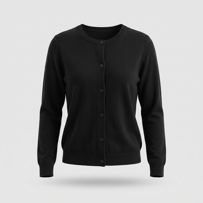 Button-Up Knit Sweater in Black – ZOCOIFY