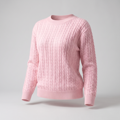 Cable Knit Sweater in Pink – ZOCOIFY