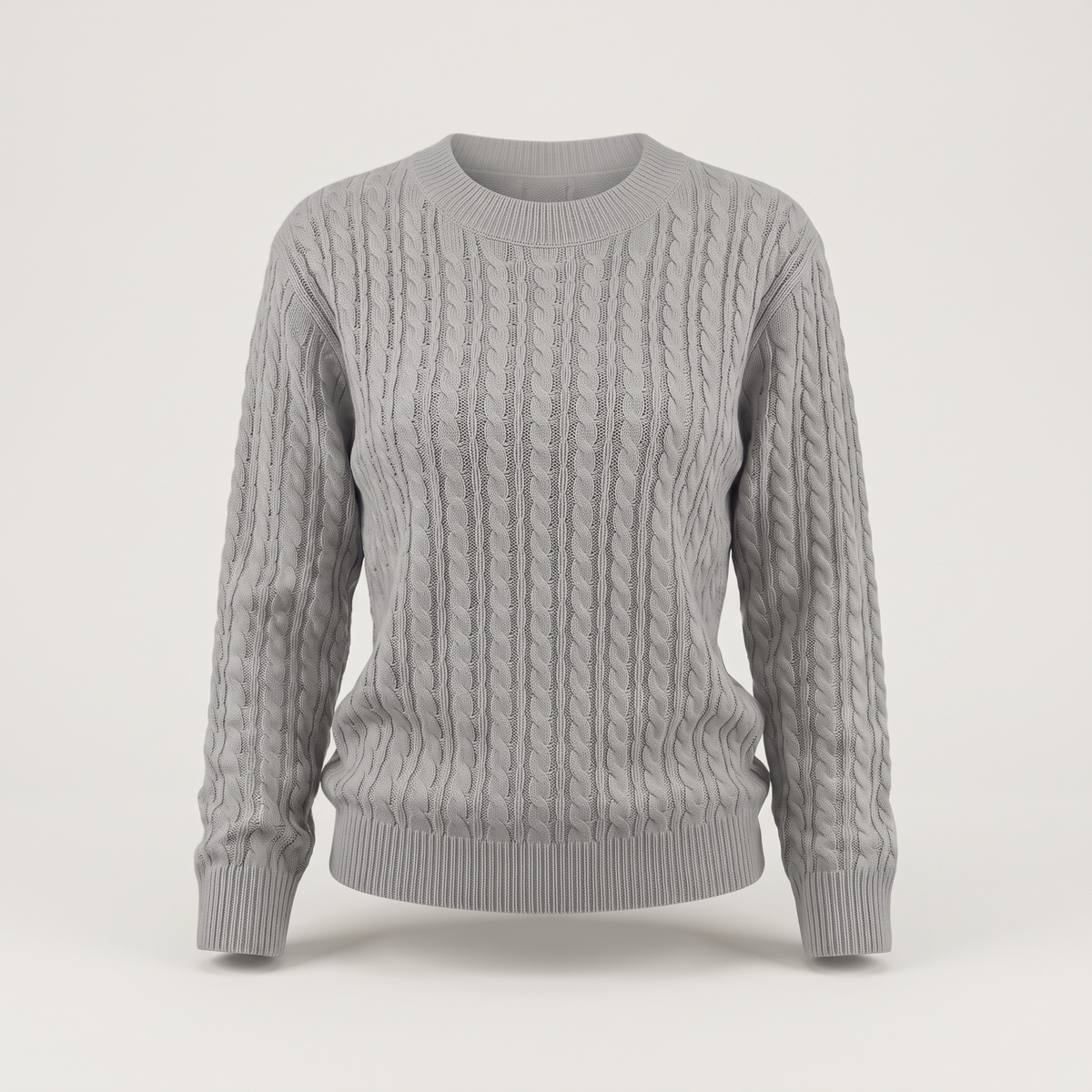 Cable Knit Sweater in Grey – ZOCOIFY