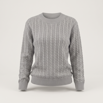 Cable Knit Sweater in Grey – ZOCOIFY