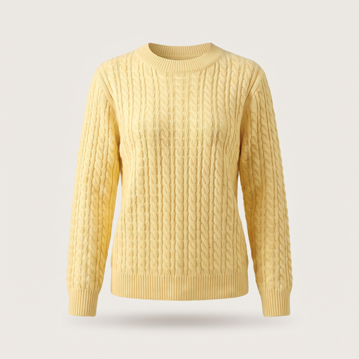 Cable Knit Sweater in Yellow – ZOCOIFY