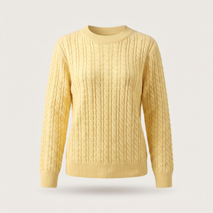 Cable Knit Sweater in Yellow – ZOCOIFY