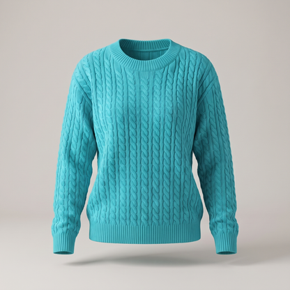 Cable Knit Sweater in Sky Blue – ZOCOIFY
