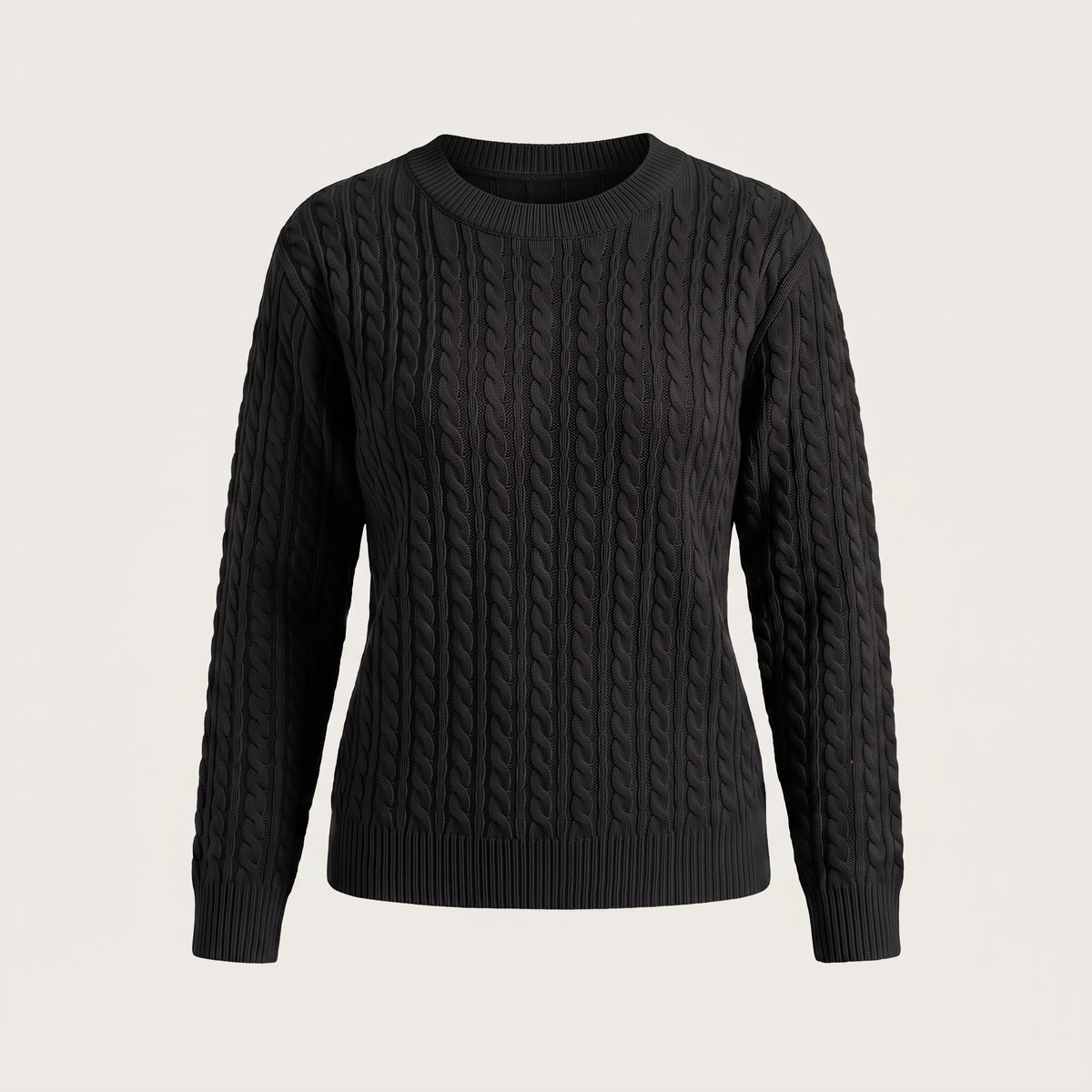Cable Knit Sweater in Black – ZOCOIFY