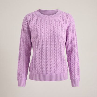 Cable Knit Sweater in Purple – ZOCOIFY