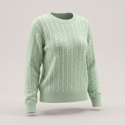 Cable Knit Sweater in Green – ZOCOIFY