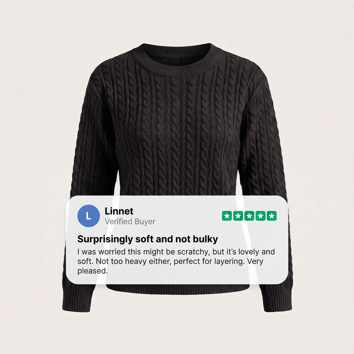 Cable Knit Sweater in Black – ZOCOIFY