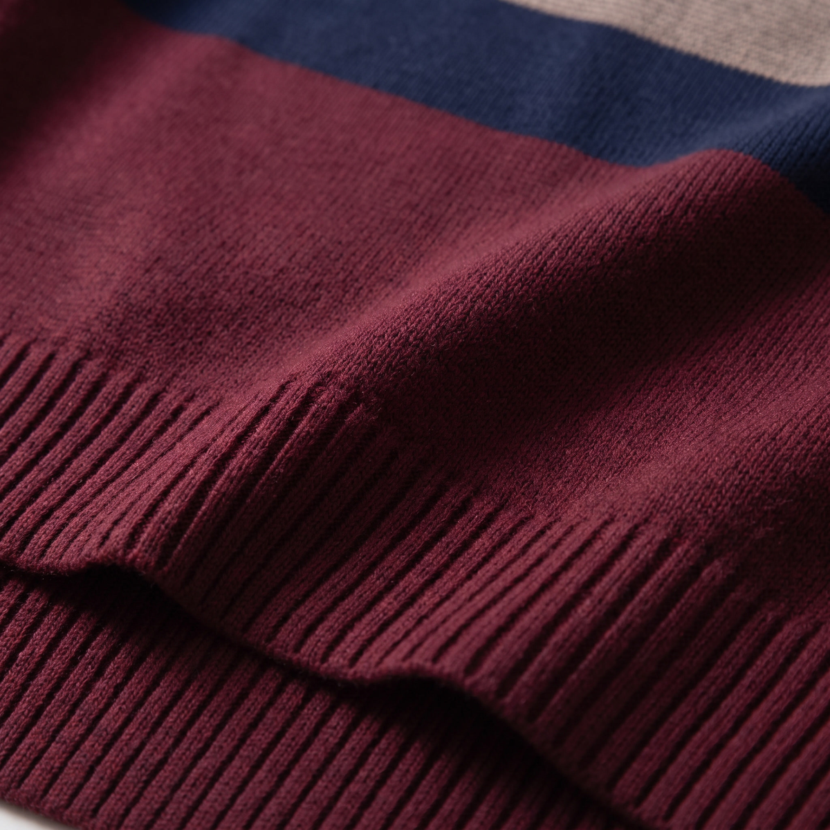 Stripe Quarter-Zip Pullover in Maroon – ZOCOIFY