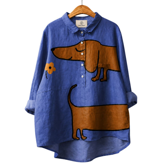 Heritage Pup Blouse in Blue | Zocoify™