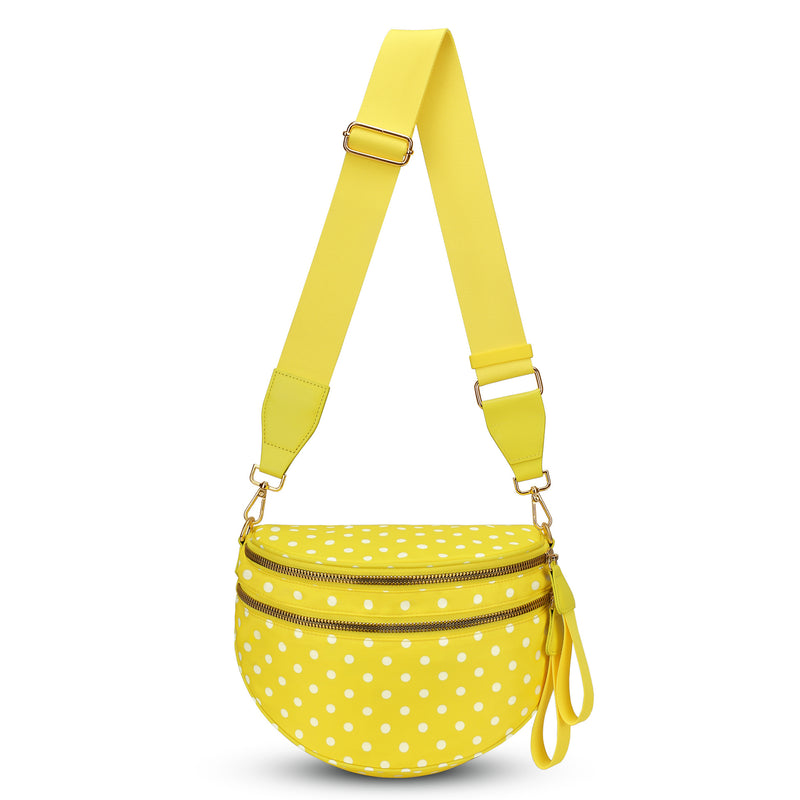 ZOCOIFY Everyday Roomy Crossbody Bag, Yellow Dot
