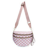 ZOCOIFY Everyday Roomy Crossbody Bag, Pink Check