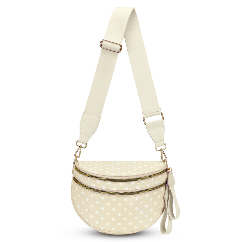 ZOCOIFY Everyday Roomy Crossbody Bag, Beige Dot