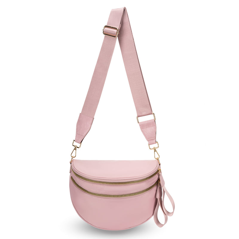 ZOCOIFY Everyday Roomy Crossbody Bag, Pink