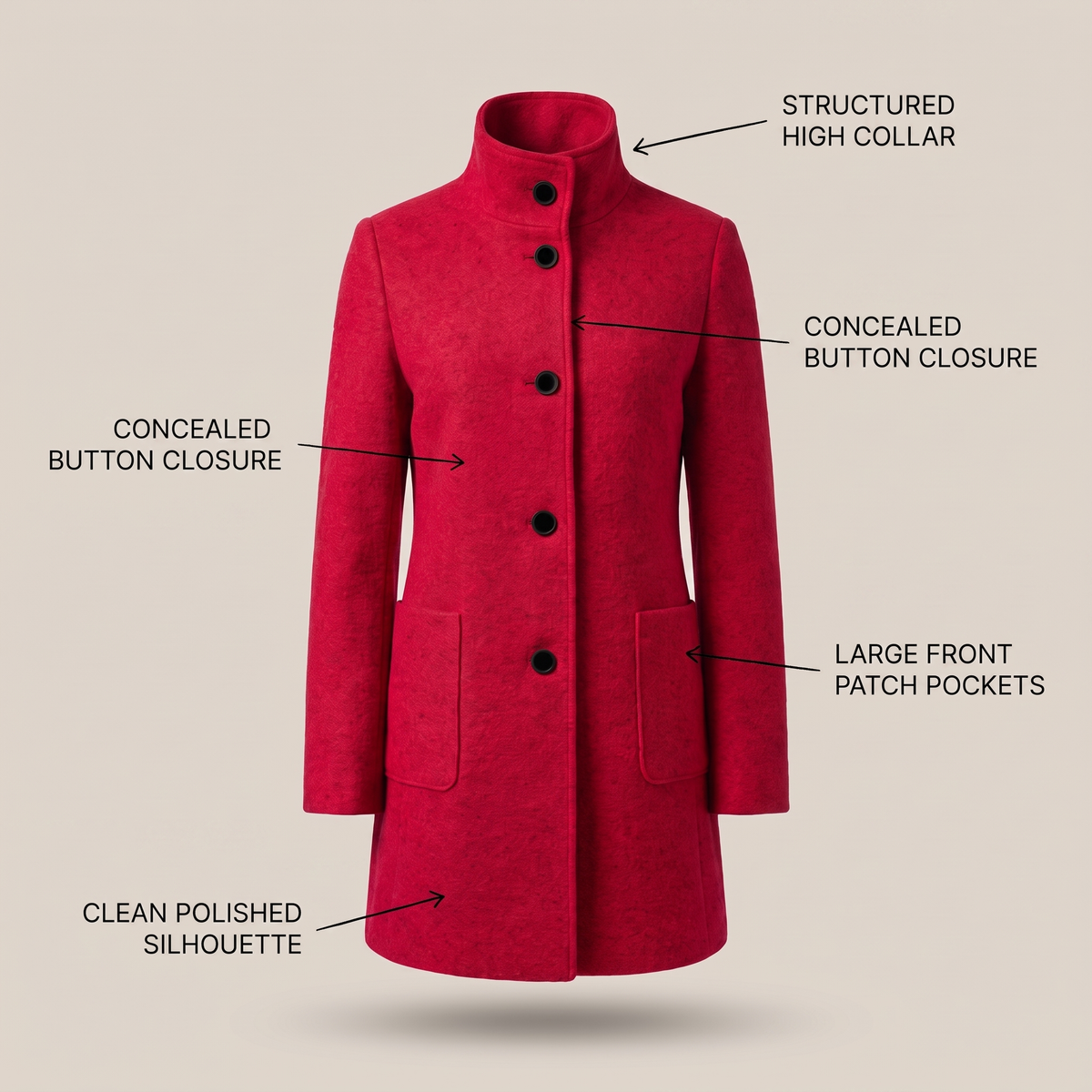 All-Season Comfort Coat in Red – ZOCOIFY