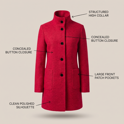 All-Season Comfort Coat in Red – ZOCOIFY