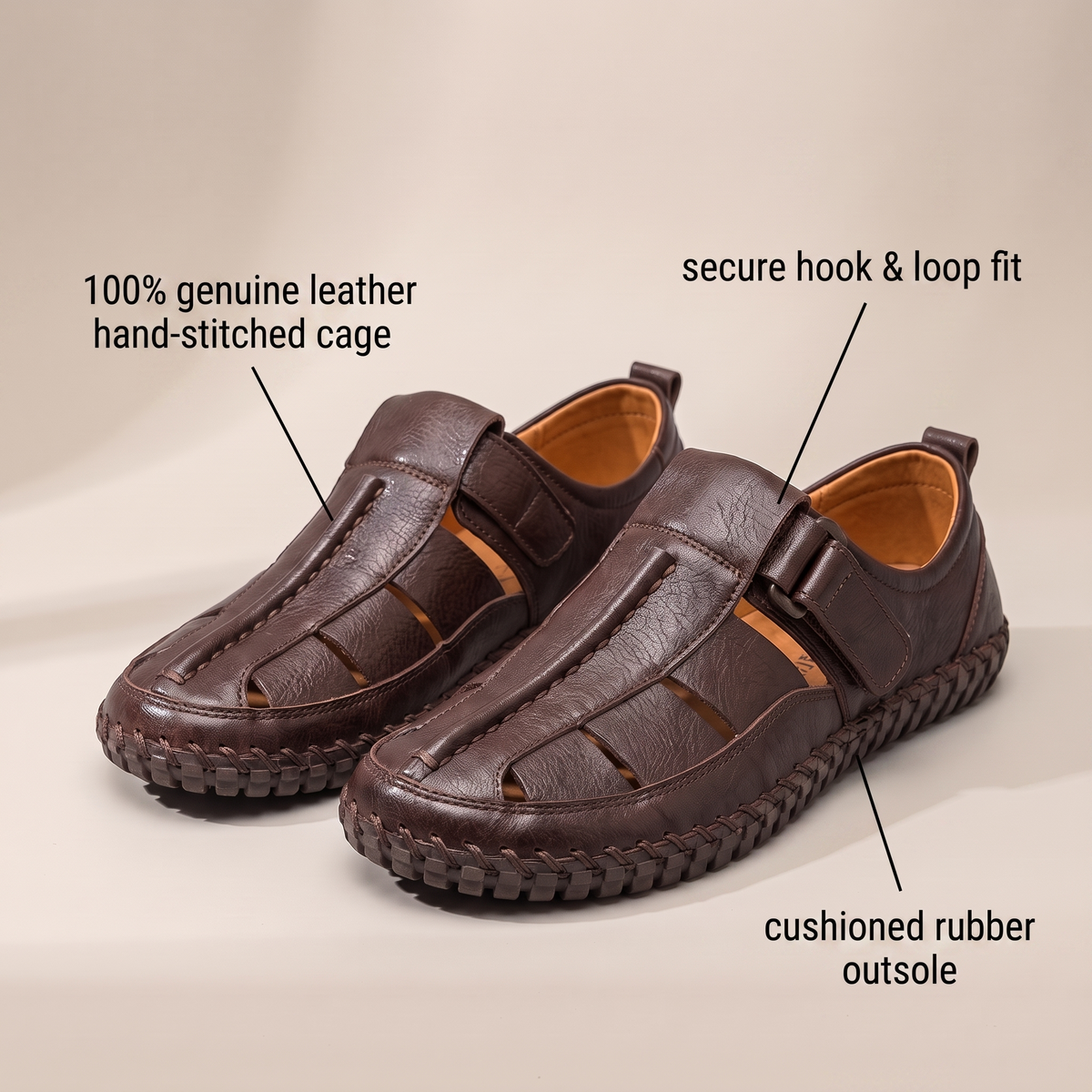 Cage-Weave Sandals in Coffee – ZOCOIFY
