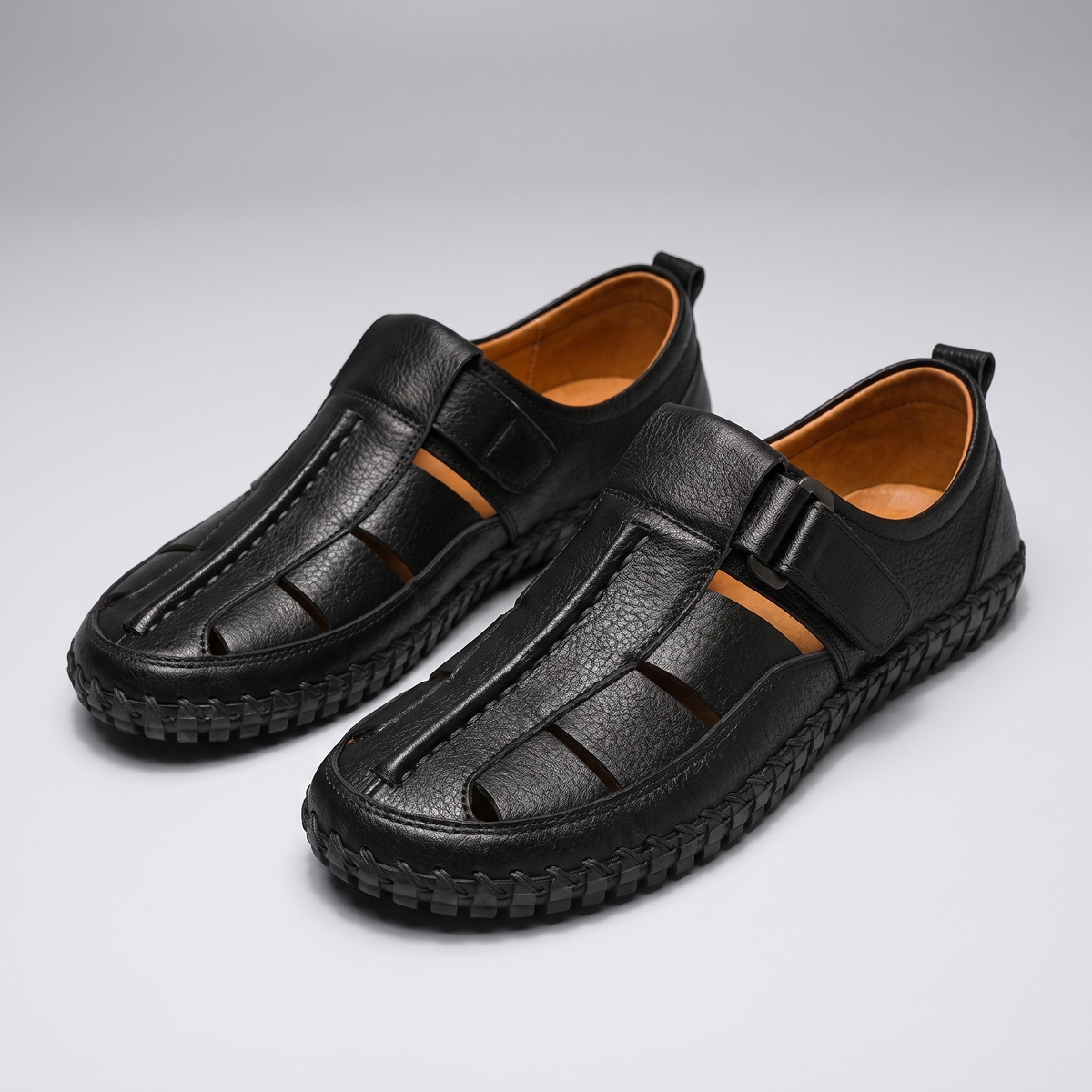 Cage-Weave Sandals in Black – ZOCOIFY