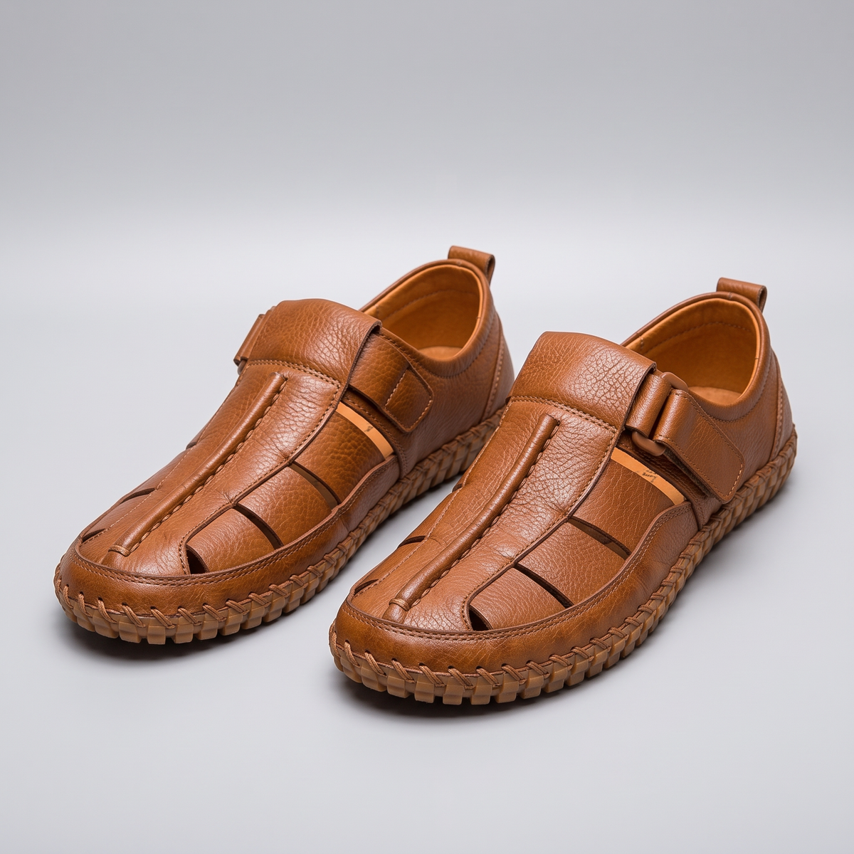 Cage-Weave Sandals in Brown – ZOCOIFY