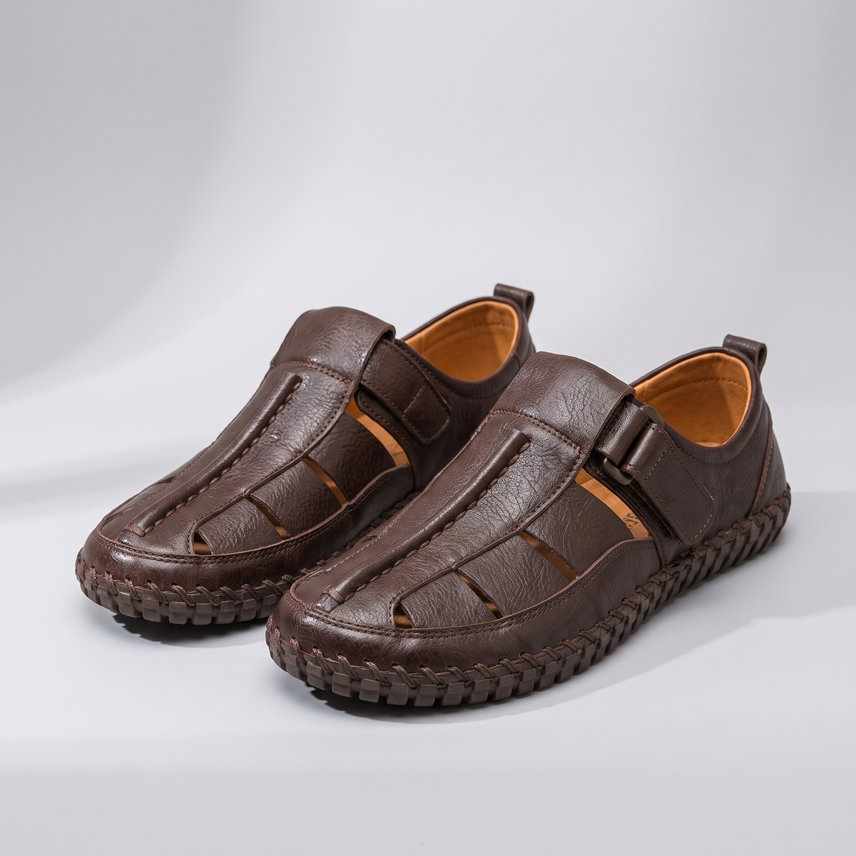 Cage-Weave Sandals in Coffee – ZOCOIFY