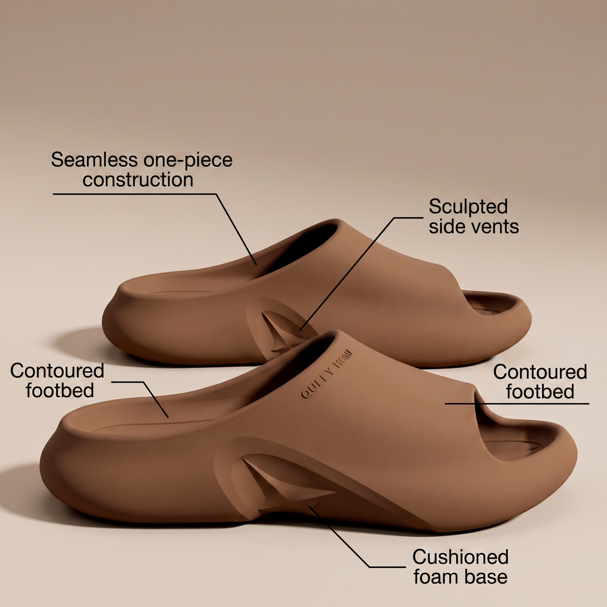 Foam Slides in Brown – ZOCOIFY