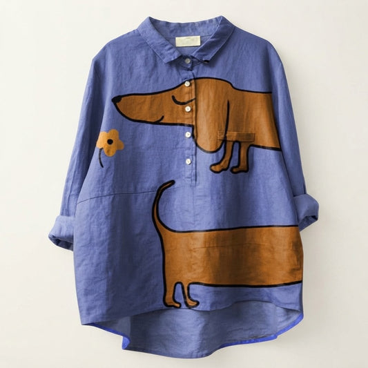 Heritage Pup Blouse in Blue | Zocoify™