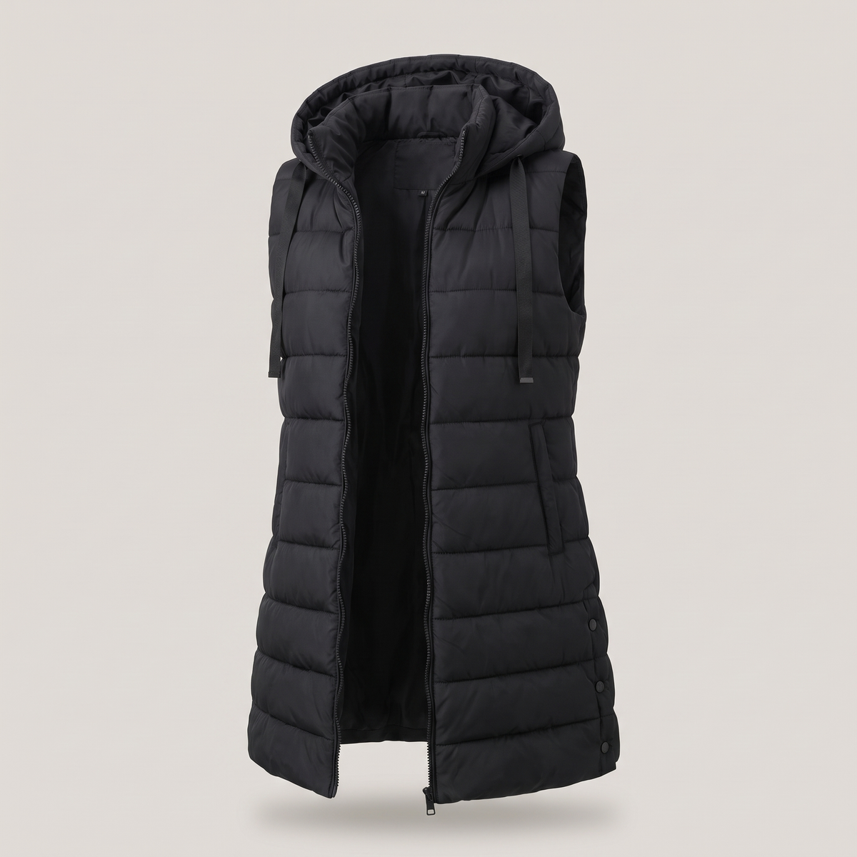 Long Quilted Vest in Navy Blue – ZOCOIFY
